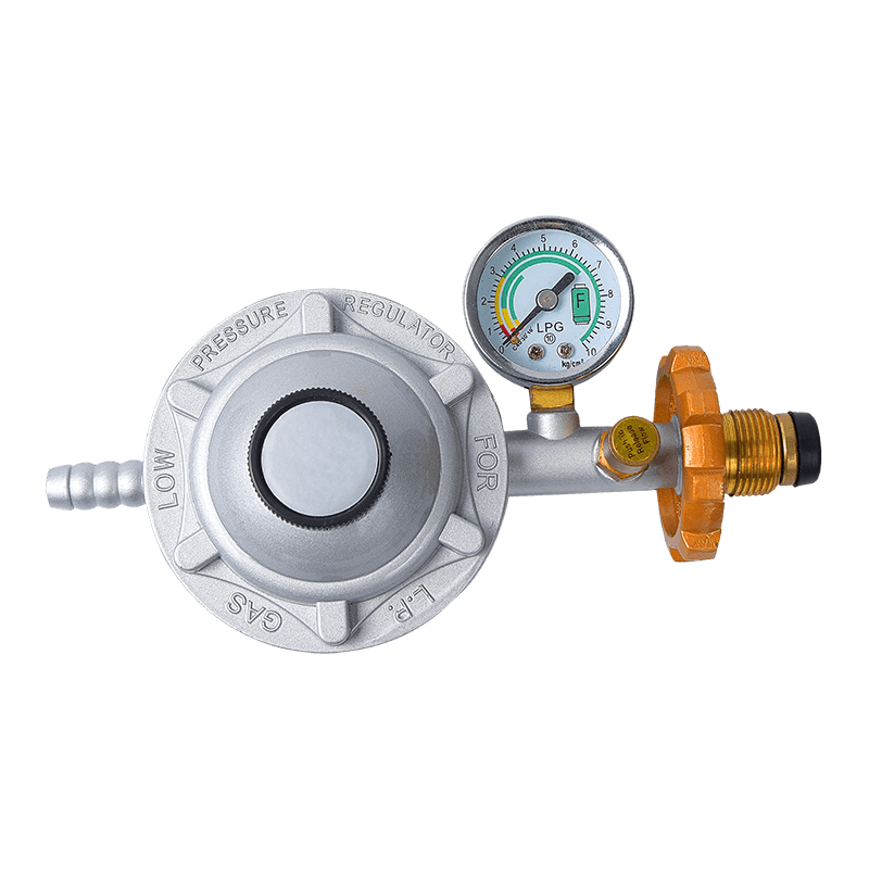 Mässing koppla lågtrycksgasregulator LPG-regulator med mätare